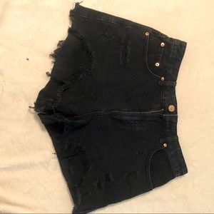 Women’s high waisted black jean shorts
